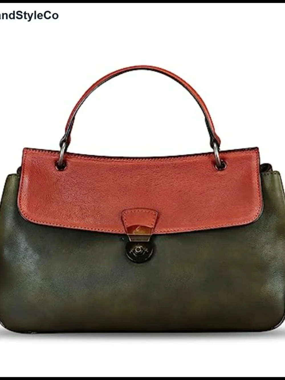 Genuine Leather Vintage Satchel Bag Women Handbag Crossbody Shoulder